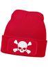 Damen Beanie mit Patch Totenkopf Design Strickmütze mit Spruch Aufdruck Lustig Damenmütze Moonworks®preview