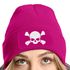 Damen Beanie mit Patch Totenkopf Design Strickmütze mit Spruch Aufdruck Lustig Damenmütze Moonworks®preview