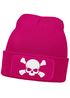 Damen Beanie mit Patch Totenkopf Design Strickmütze mit Spruch Aufdruck Lustig Damenmütze Moonworks®preview