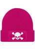 Damen Beanie mit Patch Totenkopf Design Strickmütze mit Spruch Aufdruck Lustig Damenmütze Moonworks®preview