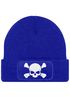 Damen Beanie mit Patch Totenkopf Design Strickmütze mit Spruch Aufdruck Lustig Damenmütze Moonworks®preview