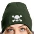 Damen Beanie mit Patch Totenkopf Design Strickmütze mit Spruch Aufdruck Lustig Damenmütze Moonworks®preview