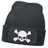 Damen Beanie mit Patch Totenkopf Design Strickmütze mit Spruch Aufdruck Lustig Damenmütze Moonworks®preview