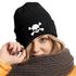 Damen Beanie mit Patch Totenkopf Design Strickmütze mit Spruch Aufdruck Lustig Damenmütze Moonworks®preview