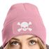 Damen Beanie mit Patch Totenkopf Design Strickmütze mit Spruch Aufdruck Lustig Damenmütze Moonworks®preview
