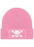 Damen Beanie mit Patch Totenkopf Design Strickmütze mit Spruch Aufdruck Lustig Damenmütze Moonworks®preview