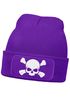 Damen Beanie mit Patch Totenkopf Design Strickmütze mit Spruch Aufdruck Lustig Damenmütze Moonworks®preview