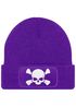 Damen Beanie mit Patch Totenkopf Design Strickmütze mit Spruch Aufdruck Lustig Damenmütze Moonworks®preview