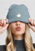 Damen Beanie mit Print Gans Mittelfinger Strickmütze Patch Bedruckt  Accessoires Winter Streetwear Moonworks®preview