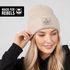 Damen Beanie mit Spruch Lächle Sarkasmus Ironie Statement Patch Aufdruck Bedruckt  Moonworks®preview