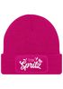 Damen Beanie mit Team Spritz Patch Strickmütze mit Spruch Aufdruck Lustig Party Damenmütze Moonworks®preview