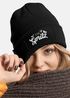 Damen Beanie mit Team Spritz Patch Strickmütze mit Spruch Aufdruck Lustig Party Damenmütze Moonworks®preview