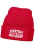 Damen Beanie Mom Spruch Everyday Mothering Strickmütze Aufdruck Lustig Sarkasmus  Damenmütze Moonworks®preview