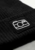 Damen Beanie Patch bedruckt Kamera Logo Aufdruck Print Wintermütze Strickmütze Geschenk Fotografin Neverless®preview