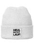 Damen Beanie Patch mit Aufdruck Heul nicht Lauf Wintermütze Frauen Strickmütze Geschenkidee Freundin Frau MoonWorks®preview