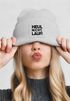 Damen Beanie Patch mit Aufdruck Heul nicht Lauf Wintermütze Frauen Strickmütze Geschenkidee Freundin Frau MoonWorks®preview