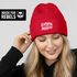 Damen Beanie Patch Mom Sprüche Sarkastisch Ironie Strickmütze mit Spruch Mutter Aufdruck Lustig Damenmütze Moonworks®preview
