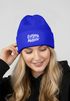 Damen Beanie Patch Mom Sprüche Sarkastisch Ironie Strickmütze mit Spruch Mutter Aufdruck Lustig Damenmütze Moonworks®preview