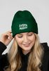 Damen Beanie Patch Mom Sprüche Sarkastisch Ironie Strickmütze mit Spruch Mutter Aufdruck Lustig Damenmütze Moonworks®preview