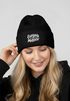 Damen Beanie Patch Mom Sprüche Sarkastisch Ironie Strickmütze mit Spruch Mutter Aufdruck Lustig Damenmütze Moonworks®preview