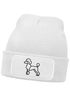 Damen Beanie Patch Strickmütze Pudel Polygon Design Hund Geschenk Hundebesitzerin Damenmütze Moonworks®preview