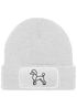 Damen Beanie Patch Strickmütze Pudel Polygon Design Hund Geschenk Hundebesitzerin Damenmütze Moonworks®preview