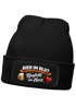 Damen Beanie Patch Strickmütze Spruch Bier Konfetti im Herz Karneval Fasching Aufdruck Lustig Damenmütze Moonworks®preview