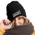 Damen Beanie Patch Strickmütze Spruch Karneval Fasching Aufdruck Lustig Damenmütze Moonworks®preview