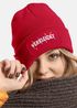 Damen Beanie Patch Strickmütze Spruch Karneval Fasching Aufdruck Lustig Damenmütze Moonworks®preview