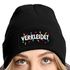 Damen Beanie Patch Strickmütze Spruch Karneval Fasching Aufdruck Lustig Damenmütze Moonworks®preview