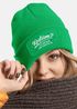 Damen Beanie Patch Strickmütze Spruch Karneval Fasching Aufdruck Lustig Damenmütze Moonworks®preview