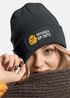 Damen Beanie Patch Strickmütze Spruch Meme Lustig Psychisch am Ente Damenmütze Moonworks®preview