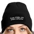 Damen Beanie Patch Strickmütze Wintermütze Spruch Lustig Kann Spuren von Spritz enthalten Geschenk Party Damenmütze Moonworks®preview