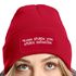 Damen Beanie Patch Strickmütze Wintermütze Spruch Lustig Kann Spuren von Spritz enthalten Geschenk Party Damenmütze Moonworks®preview