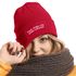 Damen Beanie Patch Strickmütze Wintermütze Spruch Lustig Kann Spuren von Spritz enthalten Geschenk Party Damenmütze Moonworks®preview