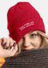 Damen Beanie Patch Strickmütze Wintermütze Spruch Lustig Kann Spuren von Spritz enthalten Geschenk Party Damenmütze Moonworks®preview