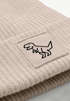 Damen Beanie Patch T-Rex Polygon Dino Aufdruck Print Wintermütze Strickmütze Frauen Neverless®preview