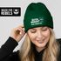Damen Beanie Spruch Morgenmuffel Geschenkidee Strickmütze mit Spruch Ganz dünnes Eis Aufdruck Lustig Damenmütze Moonworks®preview