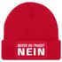 Damen Beanie Strickmütze mit Patch Spruch NEIN Aufdruck Lustig Damenmütze Moonworks®preview
