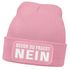 Damen Beanie Strickmütze mit Patch Spruch NEIN Aufdruck Lustig Damenmütze Moonworks®preview