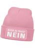 Damen Beanie Strickmütze mit Patch Spruch NEIN Aufdruck Lustig Damenmütze Moonworks®preview