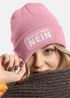 Damen Beanie Strickmütze mit Patch Spruch NEIN Aufdruck Lustig Damenmütze Moonworks®preview