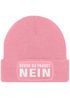 Damen Beanie Strickmütze mit Patch Spruch NEIN Aufdruck Lustig Damenmütze Moonworks®preview