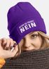 Damen Beanie Strickmütze mit Patch Spruch NEIN Aufdruck Lustig Damenmütze Moonworks®preview