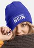 Damen Beanie Strickmütze mit Patch Spruch NEIN Aufdruck Lustig Damenmütze Moonworks®preview