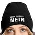 Damen Beanie Strickmütze mit Patch Spruch NEIN Aufdruck Lustig Damenmütze Moonworks®preview