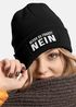 Damen Beanie Strickmütze mit Patch Spruch NEIN Aufdruck Lustig Damenmütze Moonworks®preview