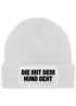 Damen Beanie Strickmütze mit Spruch Aufdruck Lustig Die mit dem Hund geht Geschenk für Hundeliebhaberinnen Moonworks®preview