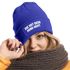 Damen Beanie Strickmütze mit Spruch Aufdruck Lustig Die mit dem Hund geht Geschenk für Hundeliebhaberinnen Moonworks®preview