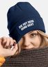 Damen Beanie Strickmütze mit Spruch Aufdruck Lustig Die mit dem Hund geht Geschenk für Hundeliebhaberinnen Moonworks®preview